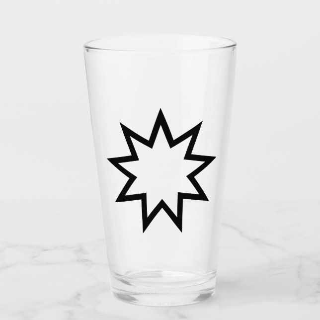 Verre Étoile à neuf points (Symbole de la foi bahaï) (Devant)