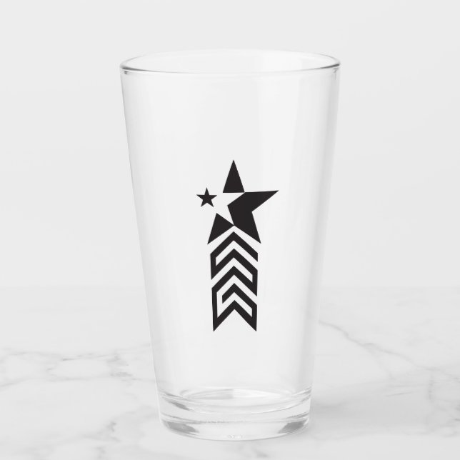 Verre Étoile géométrique noire audacieuse (Devant)