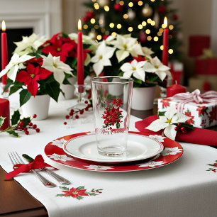 Verre Euphorbe Joyeux Noël