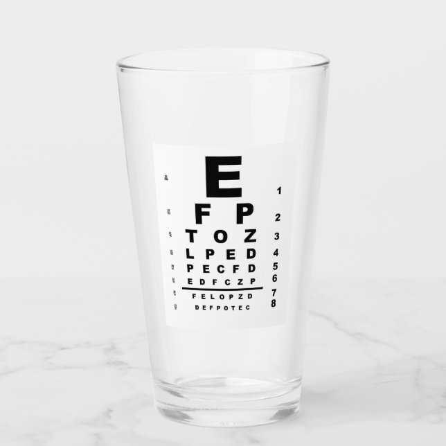 Verre Examen du graphique de test des yeux (Devant)