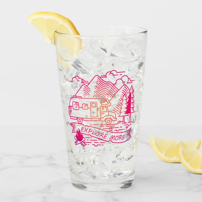 Verre Explorez Plus Camper Rose Van Mountain Nature Love (Devant glace)