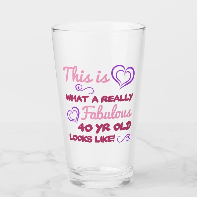 Verre Fabuleux 40e anniversaire pour les femmes (Devant)
