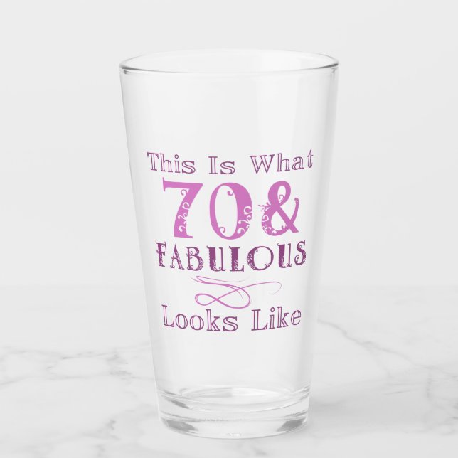 Verre Fabuleux 70e anniversaire pour elle (Devant)