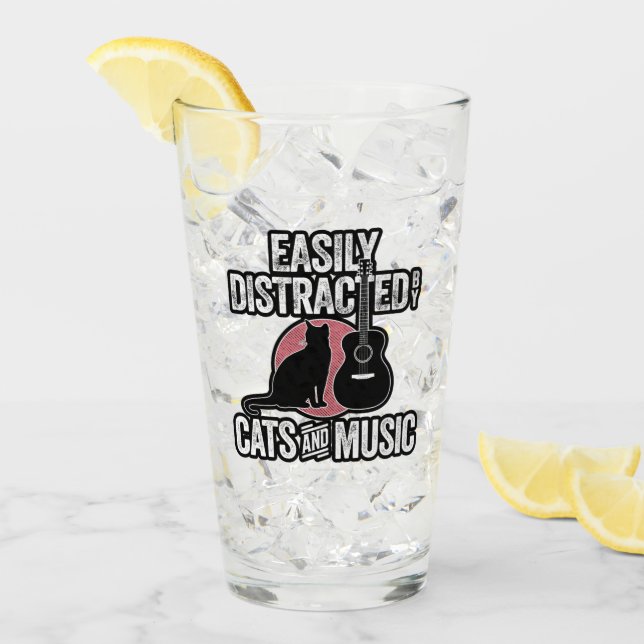 Verre Facilement distrait par les chats et la musique (Devant glace)