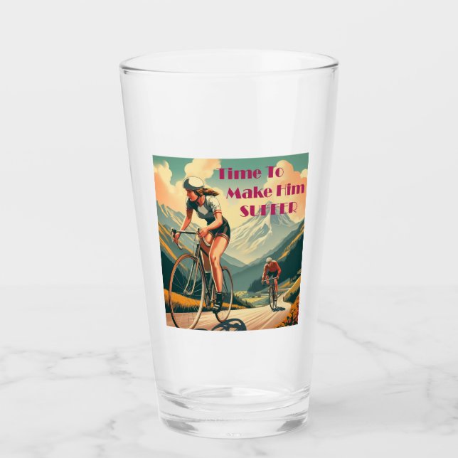 Verre Faire du vélo pour le faire souffrir (Devant)