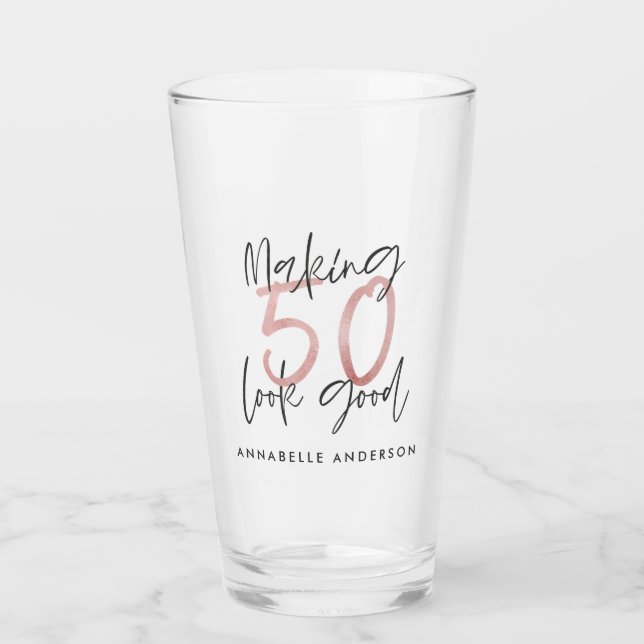 Verre Faire paraître 50 belles parties scintillant roses (Devant)