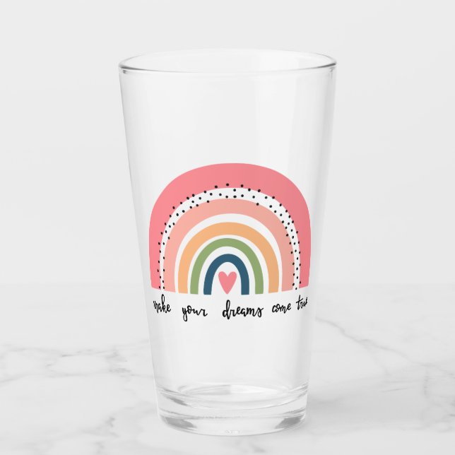Verre Faites de vos rêves une réalité arc-en-ciel (Devant)