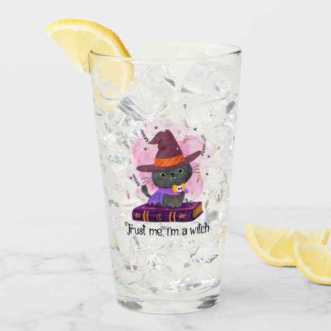 Verre Faites-moi confiance, je suis une sorcière (Devant glace)