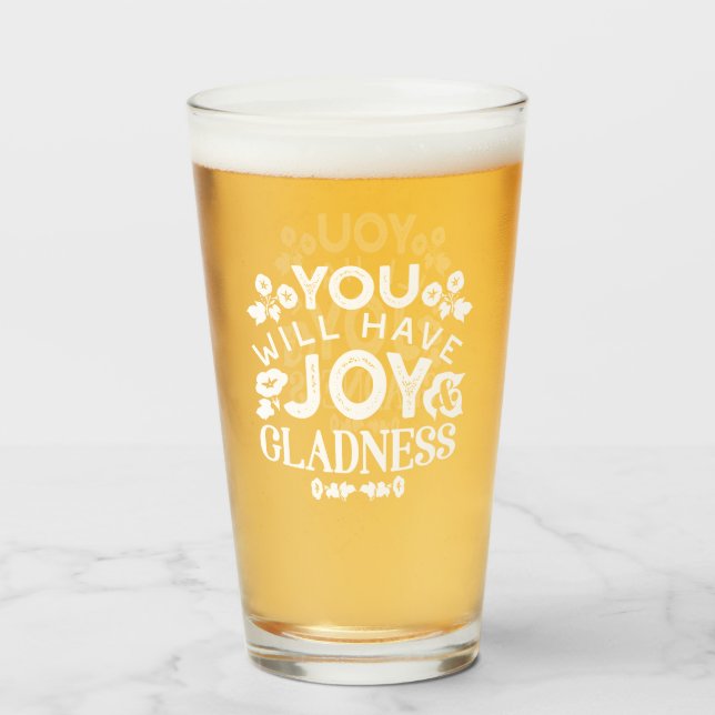 Verre Faith and Happiness – Joy and Gladness Quotes (Devant (rempli))