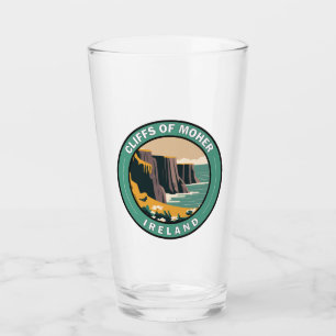 Verre Falaises de Moher Irlande Floral Travel Art Vintag