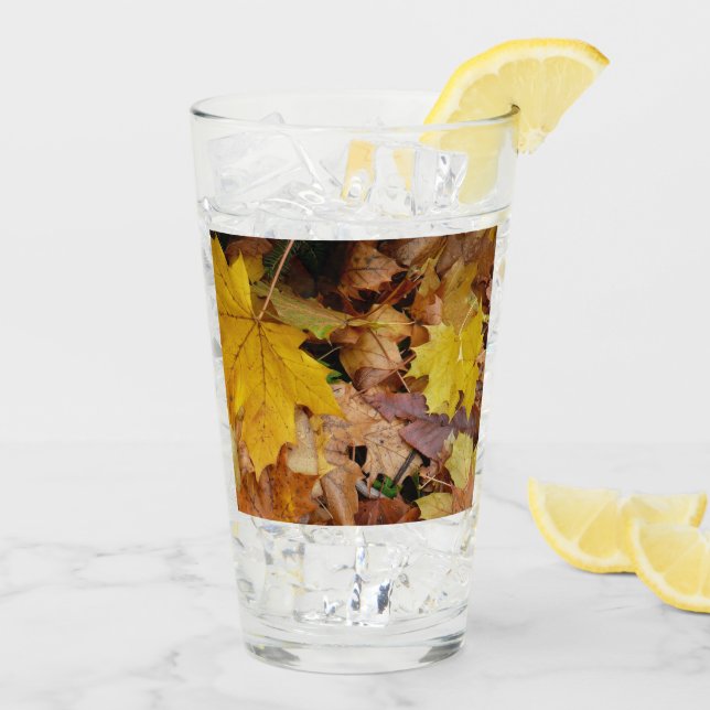 Verre Fallen Maple Feuille Jaune Automne Nature (Dos glace)