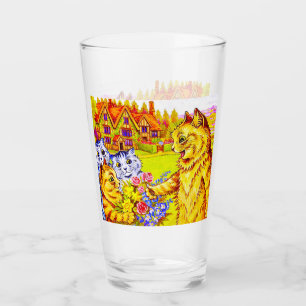 Verre Famille de chats dans le jardin
