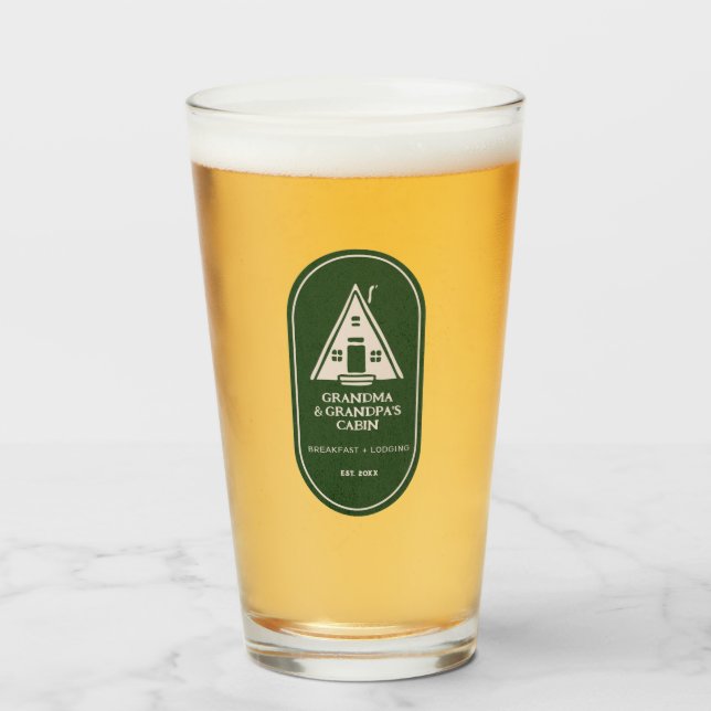 Verre Famille personnalisée Un cadre Cabine A frame (Devant (rempli))