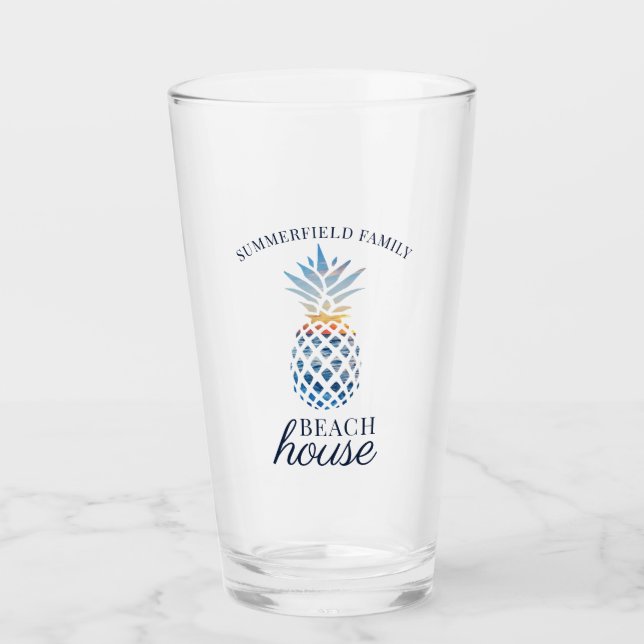 Verre Famille Reunion Beach House Personnalisé (Devant)