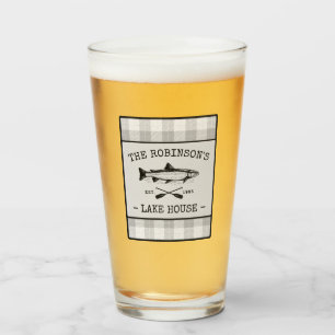 Verre Family Lake House Oars Poisson Russe Blanc Plaid