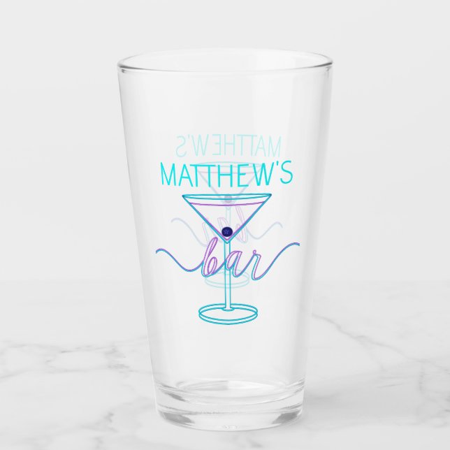 Verre Fancy Script Fun Colonnes Fun Bar (Devant)