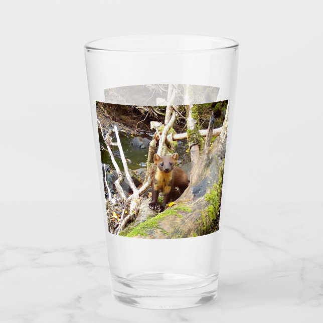 Verre Faune forestière personnalisable de la martre des  (Devant)