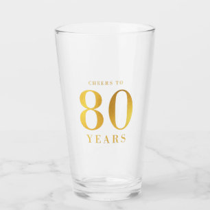 Verre Faux Gold Cheers à 80 ans Anniversaire