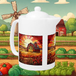 Verre faux vitrail mignon Country Farm<br><div class="desc">teapot Country Farm en faux verre teapot</div>