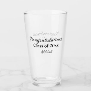 Verre Félicitations de graduation simples clas d'ajout m