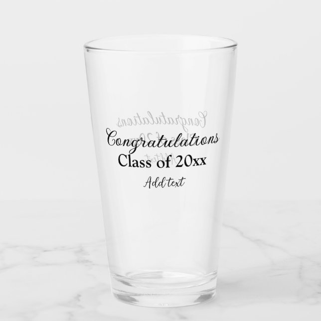 Verre Félicitations de graduation simples clas d'ajout m (Devant)