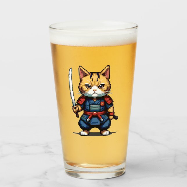 Verre Feline Samurai Warrior (Devant (rempli))