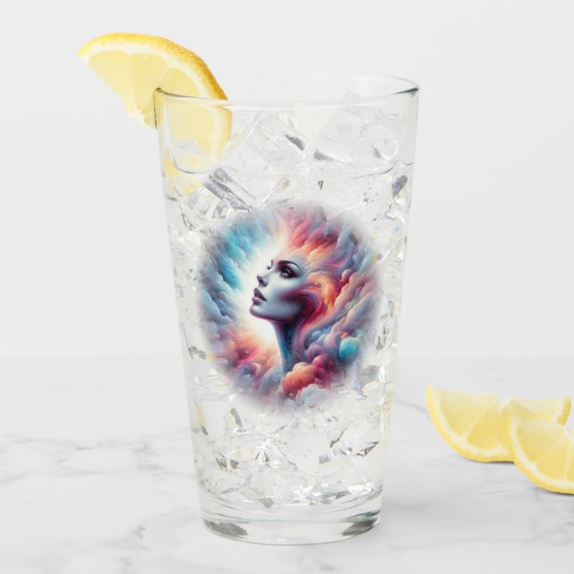 Verre Femme aux cheveux cosmiques Aura (Devant glace)