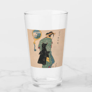 Verre Femme japonaise Kimono : Ukiyo-e Woodblock Imprime
