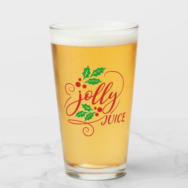 Verre Festif Jolly Juice Christmas Cheer Beer Glass (Devant (rempli))