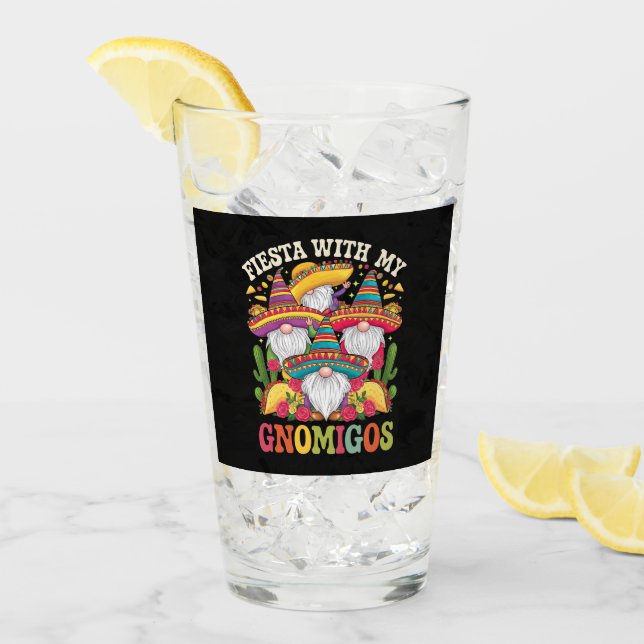Verre Fête avec mes Gnomigos Gnome Cinco De Mayo (Devant glace)