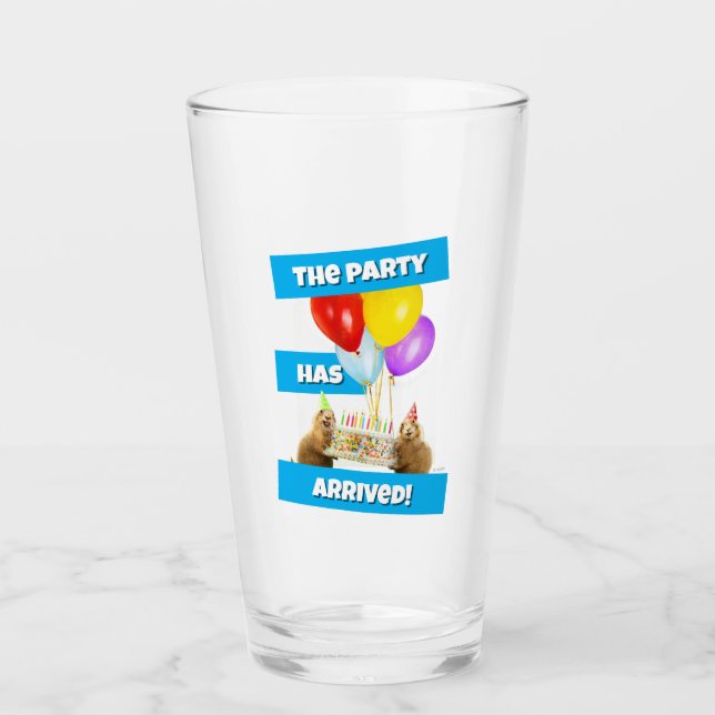 Verre Fête d'anniversaire de chien de prairie (Devant)
