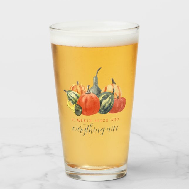 Verre Fête d'automne Bière Citrouille colorée fête d'aut (Devant (rempli))
