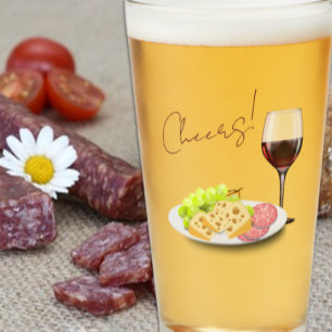 Verre Fête de fiançailles au vin et charcuterie
