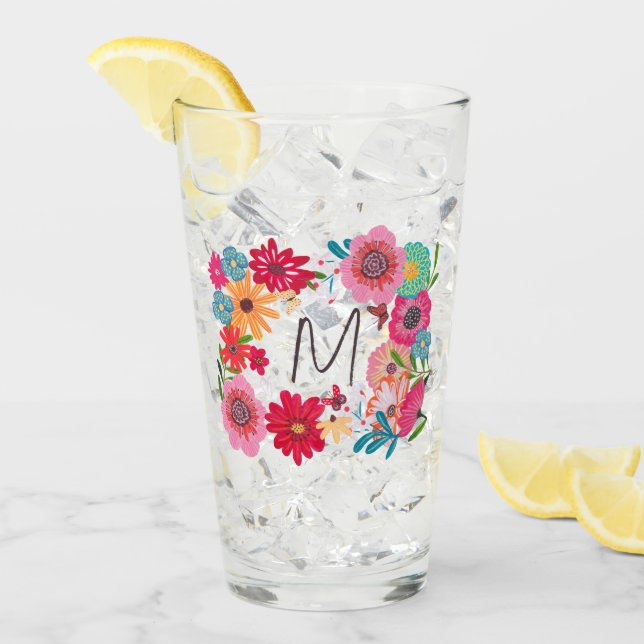 Verre Fête de mariage bohème rose vif (Devant glace)