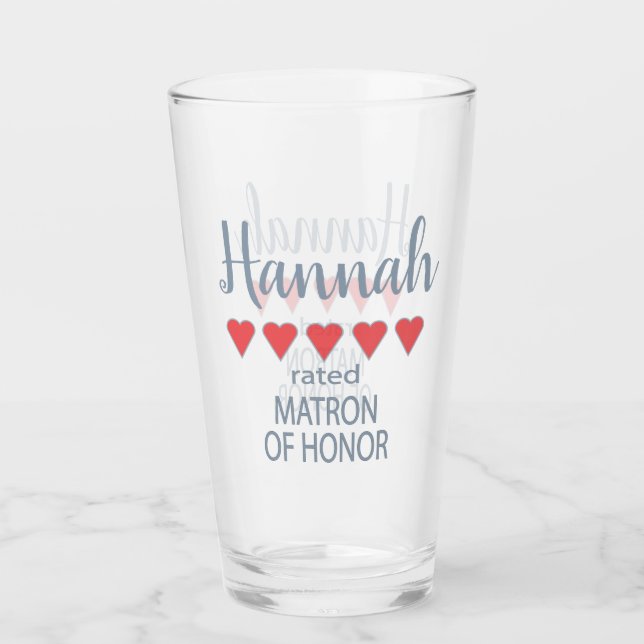 Verre Fête de mariage et de mariage 5 Cardiaque d'honneu (Devant)