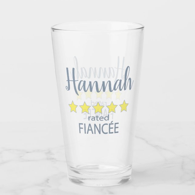 Verre Fête de mariage et mariage Fiancée 5 étoiles (Devant)