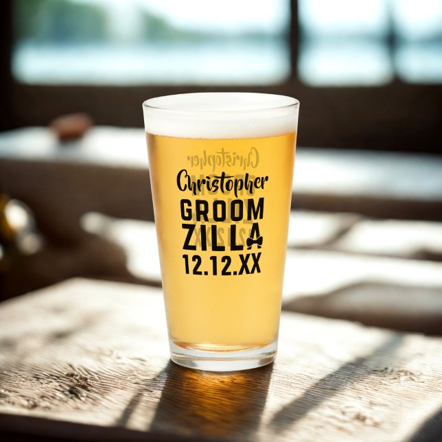 Verre Fête de mariage Groom Funny Groomzilla Tumbler en  (For your Groom. Just add his name and your wedding date (so he doesn't forget))