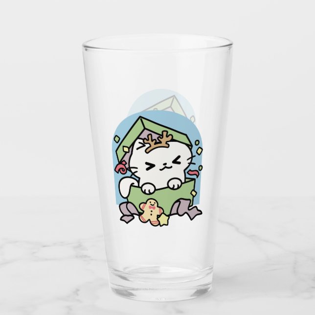 Verre Fête de Noël avec Purr-ty Time Cat (Devant)