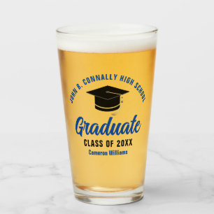 Verre Fête de remise des diplômes personnalisée Bleu 202
