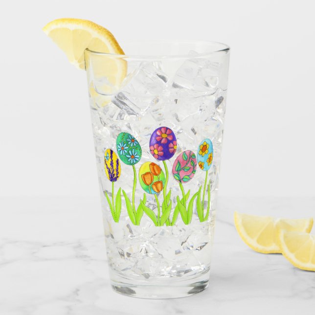 Verre Fête de vacances mignonne de fleur d'oeufs de (Devant glace)