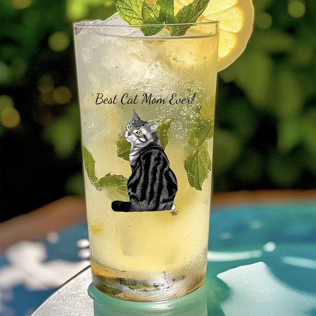 Verre Fête des mères Tabby Cat (Créateur téléchargé)