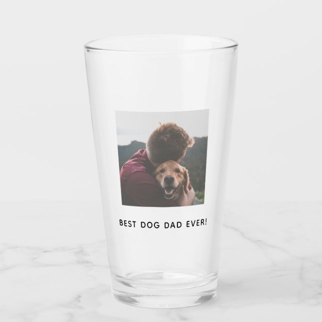Verre Fête des pères Meilleur Chien Papa Vos Animaux Pho (Devant)
