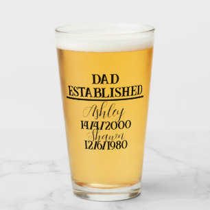 Verre Fête des pères papa est personnalisé, anniversaire