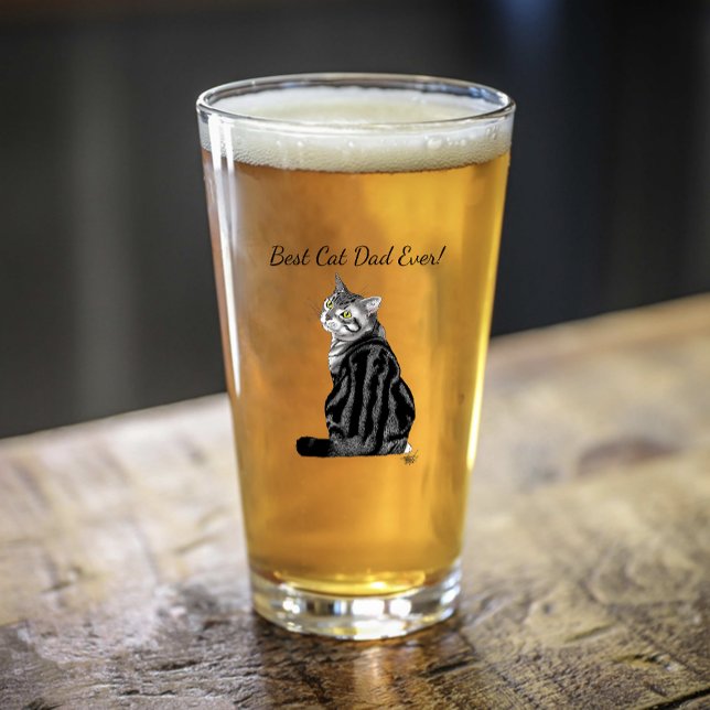 Verre Fête des pères Tabby Argent (Créateur téléchargé)