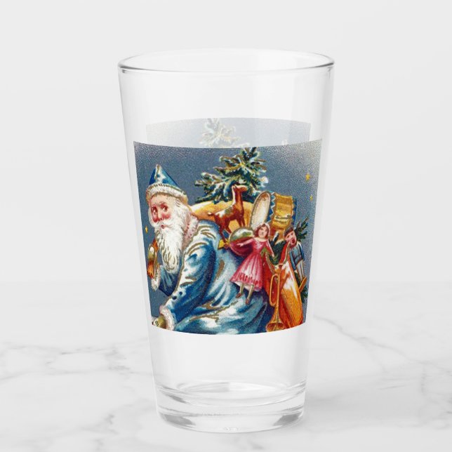 Verre fête vintage Noël Père Noël Holiday (Devant)