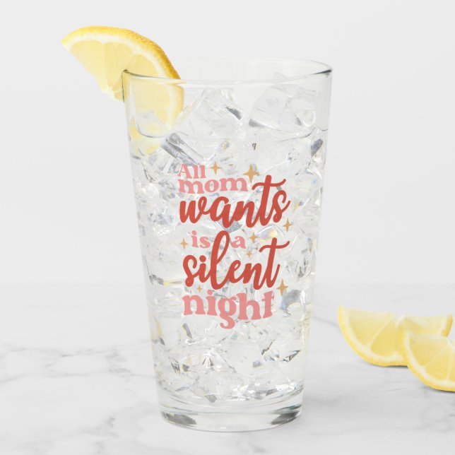 Verre Fêtes de Noël amusantes et mignonnes Mère de nuit  (Devant glace)