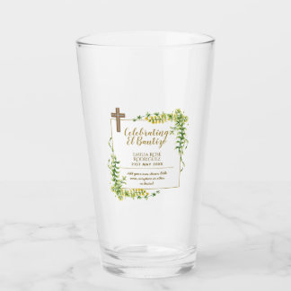 Verre Feuilles botaniquesBautizo Bautismo Nom du baptême