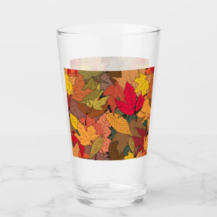 Verre Feuilles d'automne colorées
