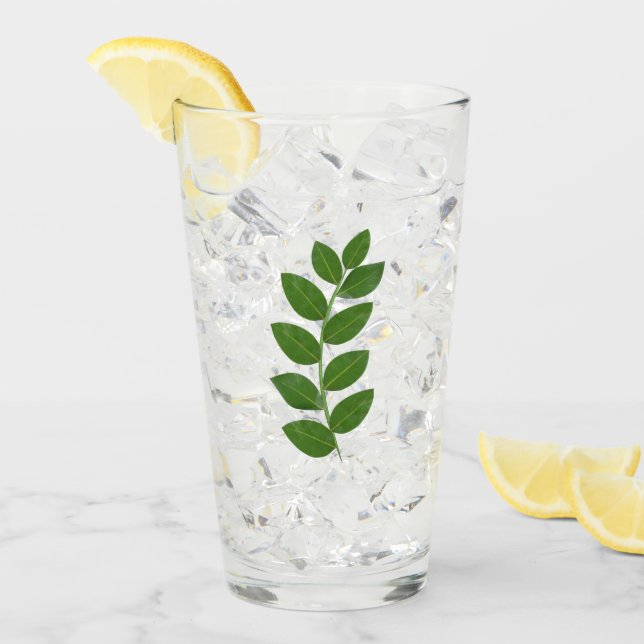 Verre Feuilles de baie vertes modernes (Devant glace)