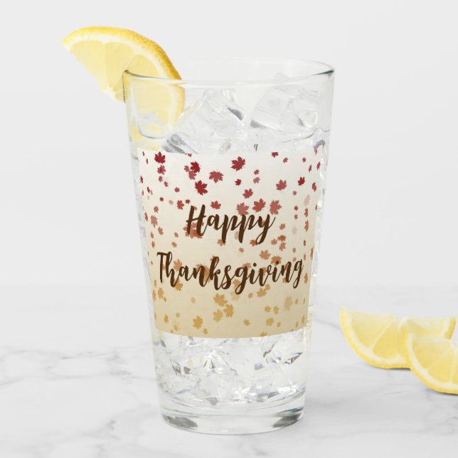 Verre Feuilles de l'érable de Thanksgiving (Devant glace)